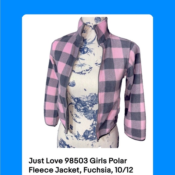 Just Love 98503 Girls Polar Fleece Jacket, Fuchsia, 10/12 - Picture 1 of 3